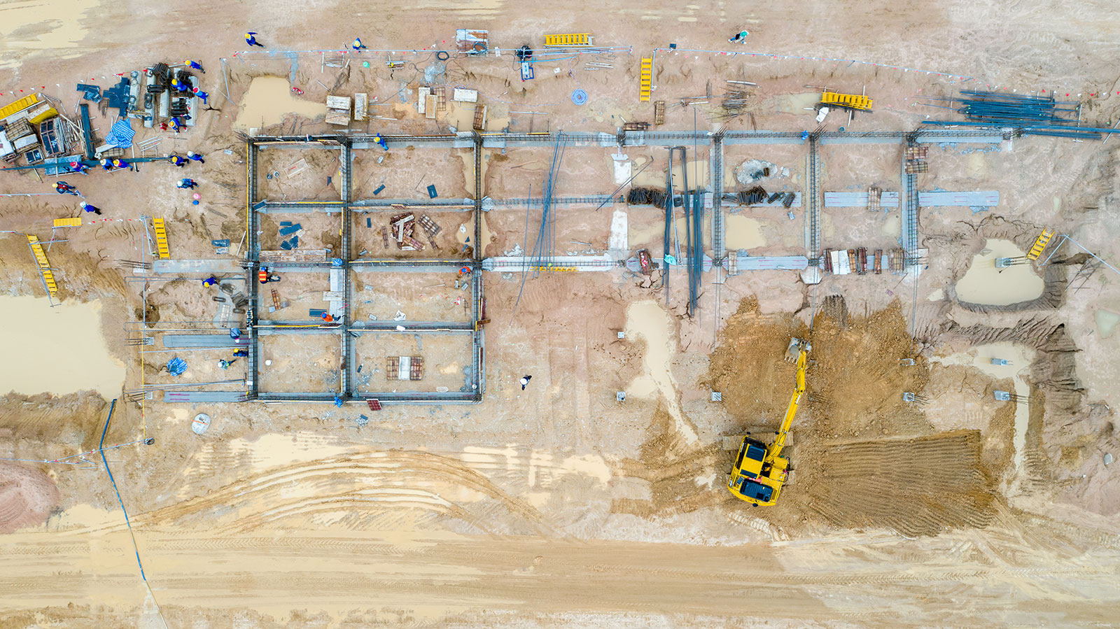 aerial photo of a Construction site